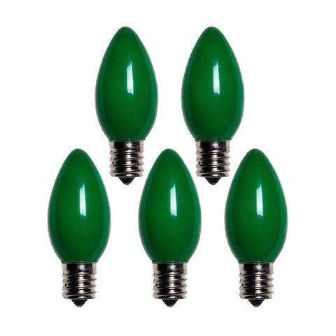 Bombillas de repuesto para luces navideñas Holiday Bright Lights Incandescentes C9 Verdes 25 uds. 0.08 pies