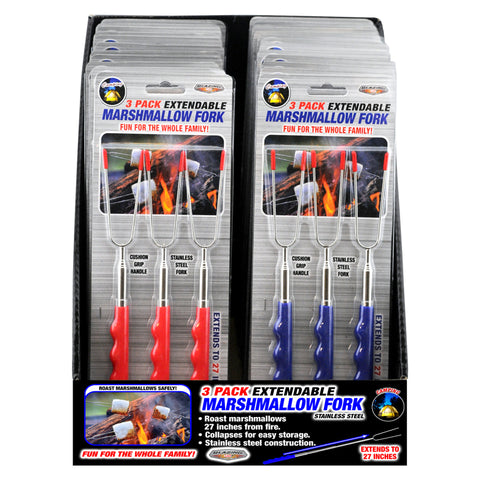 Blazing LEDz Open Flame Roasting Extendable Marshmallow Fork Plastic/Stainless Steel 3 pk (Pack of 24)