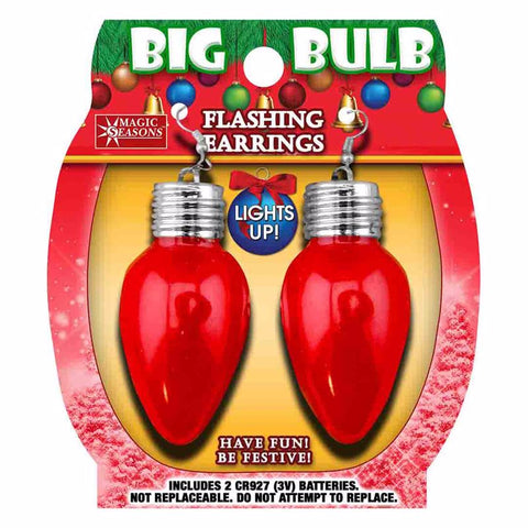 Magic Seasons Christmas Big Bulb Flashing Earrings Plastic 1 pk (Pack of 12)