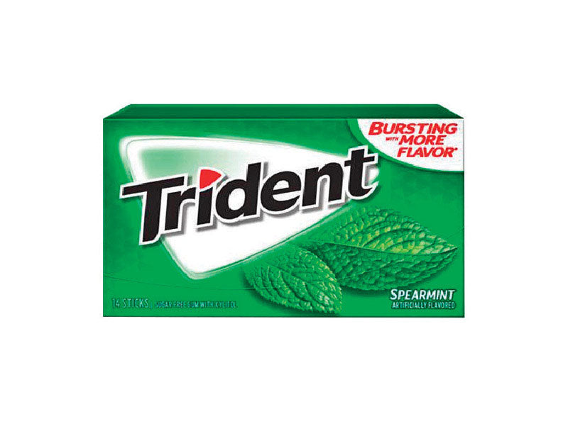 Trident Sugar Free Spearmint Chewing Gum 14 pk 1.168 oz (Pack of 12)