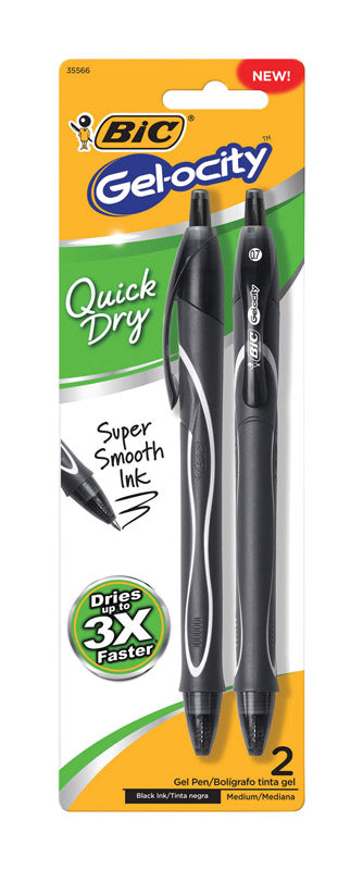 BIC Gel-ocity Black Retractable Gel Pen 2 pk (Pack of 6)