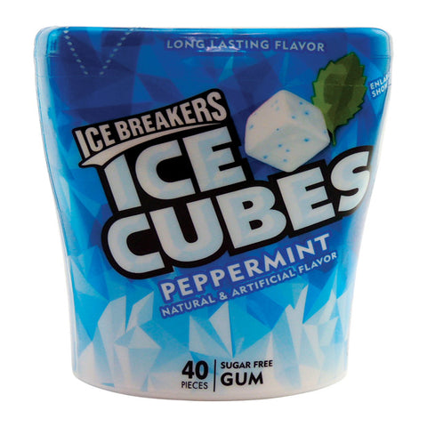 Ice Breakers Ice Cubes Sugar Free Peppermint Chewing Gum 40 (Pack of 6)