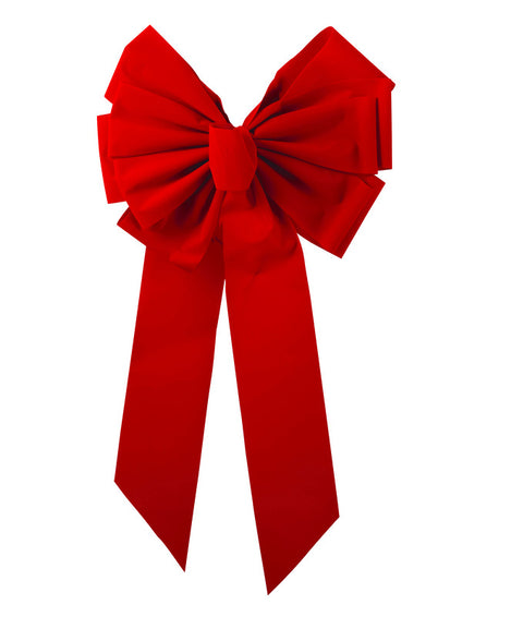 Holiday Trims Red 11 Loop Christmas Bow 14 in. (Pack of 12)