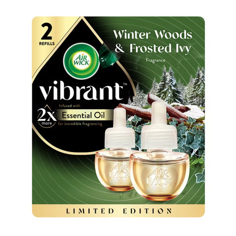 Air Wick Scented Oil Refills, Vibrant Twin Winter & Frosted Ivy, 2 Count, Plug-In Air Freshener Refills, Home Fragrance