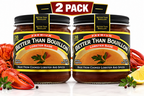 Better Than Bouillon Lobster Base, 8 oz Jar, 2 Pack, Made with Select Cooked Lobster, Premium Seafood Soup & Cooking Base