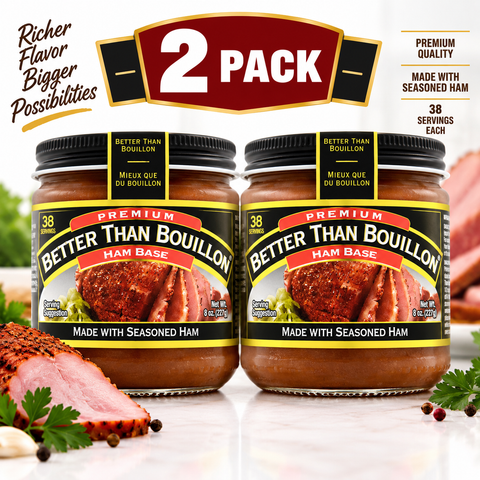 Better Than Bouillon Premium Ham Base, 8 oz, 2 Pack, Makes 38 Cups of Broth, Concentrated Ham Flavor Cooking Base