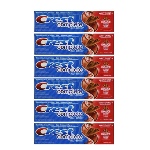 Crest Whitening Expressions Fluoride Anticavity Toothpaste, Cinnamon Rush, 6 oz Each, 6 Pack, Whitening Toothpaste for Everyday Oral Care