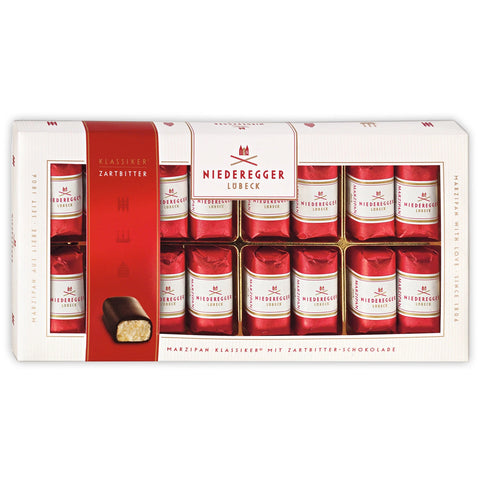 Niederegger Classic Marzipan Loaves, 200g (7 oz), 16 Pieces, Premium Marzipan Covered in Dark Chocolate, Made in Germany, Since 1806
