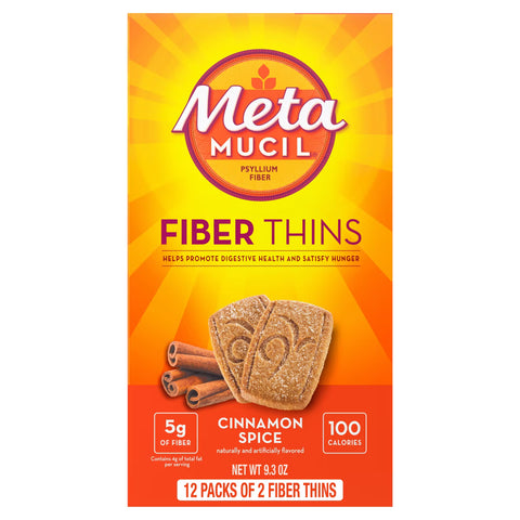 Metamucil Multi-Grain Fiber Wafers, Cinnamon Spice, 9.3 oz, 12 Count, Fiber Supplement Wafers