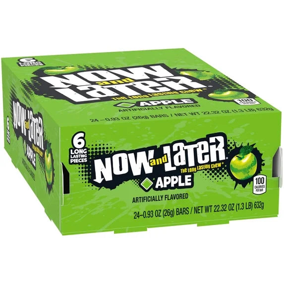 Now and Later Chewy Candy, Assorted Flavors, 0.93 Ounce Bars (Pack of 24)