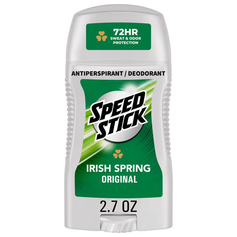 Speed Stick Antiperspirant Deodorant for Men, Irish Spring Scent, 2.7 oz Stick