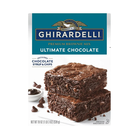 Ghirardelli Ultimate Chocolate Premium Brownie Mix, 19 oz, Rich Chocolate Brownie Baking Mix, Easy-to-Prepare Dessert Mix