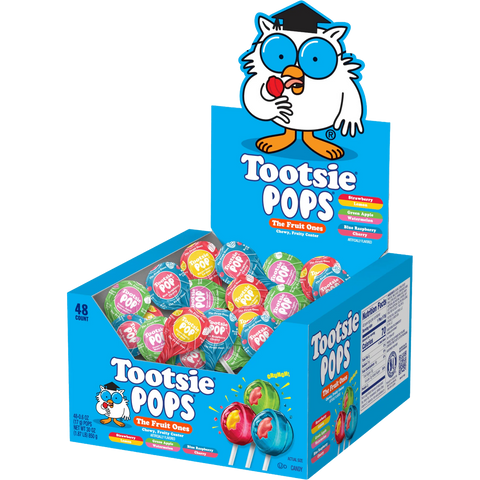 Tootsie Pops The Fruit Ones, Fruit Flavored Lollipops, Fruity Center, 48ct