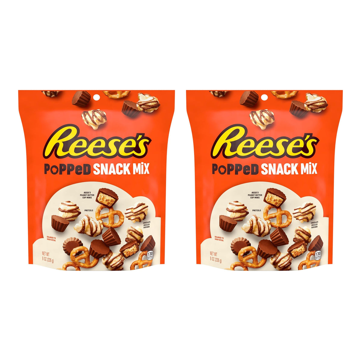 Reese's Popped Snack Mix 8 oz (2 Pack)