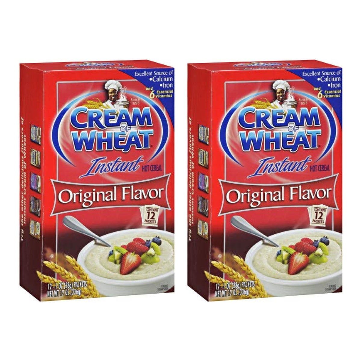 Cream of Wheat Instant Hot Cereal, Original Flavor, 12 Individual 1 oz Packets per Box, 12 oz (2 Pack, 24 Packets Total)