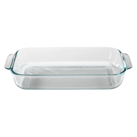 Molde rectangular de vidrio Pyrex Basics de 2 cuartos de galón, 11 x 7 pulgadas, vidrio transparente, apto para horno, microondas y lavavajillas